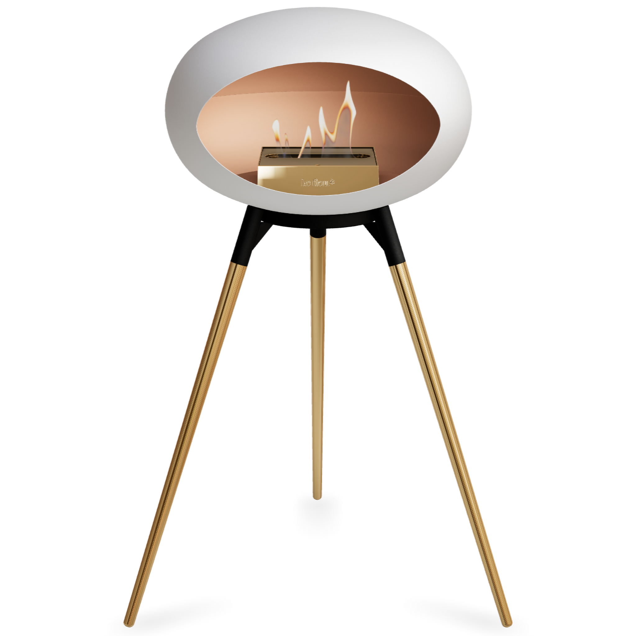 Ground Wood High White Bio Fireplace