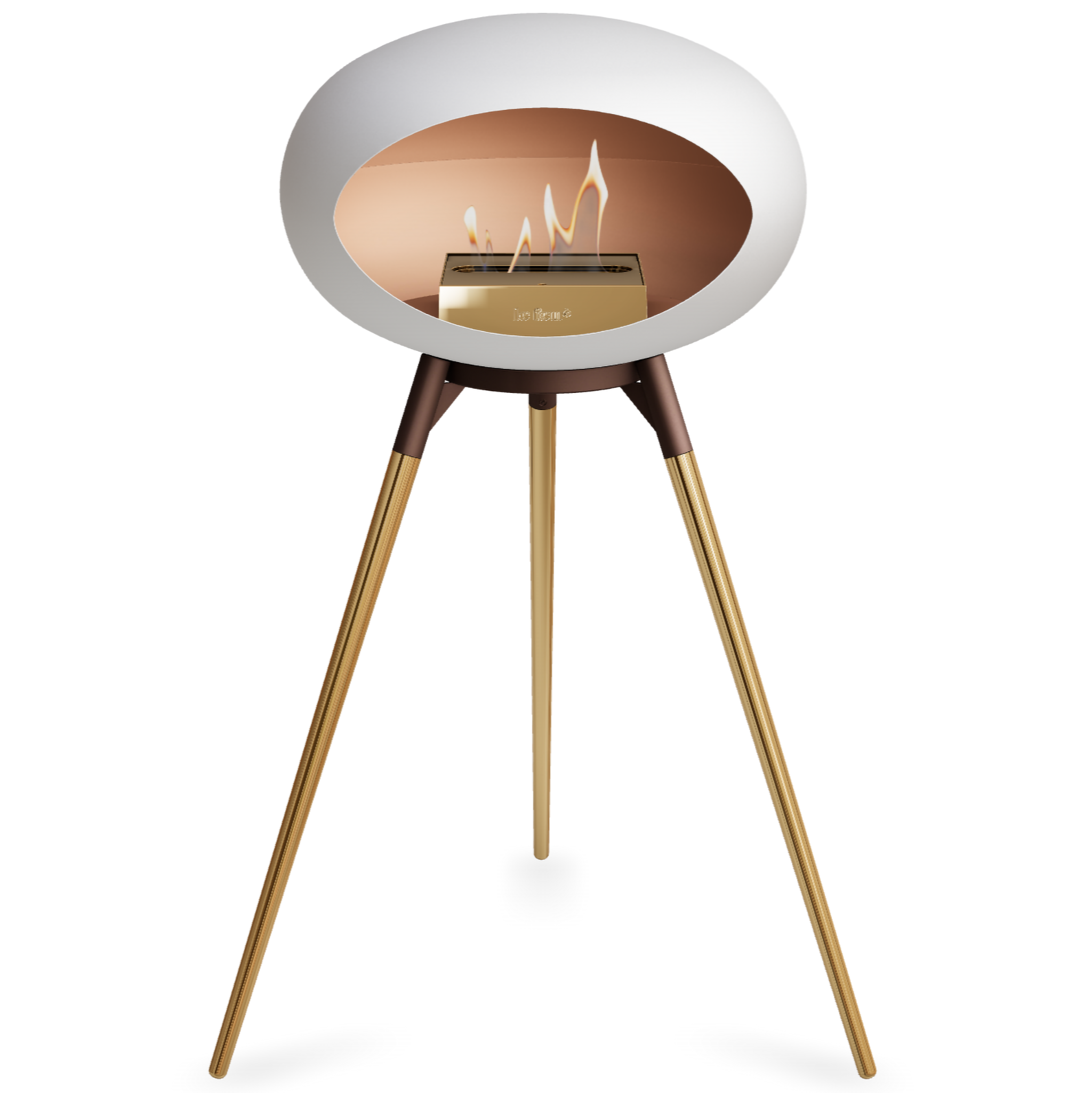 Ground Wood High White Bio Fireplace