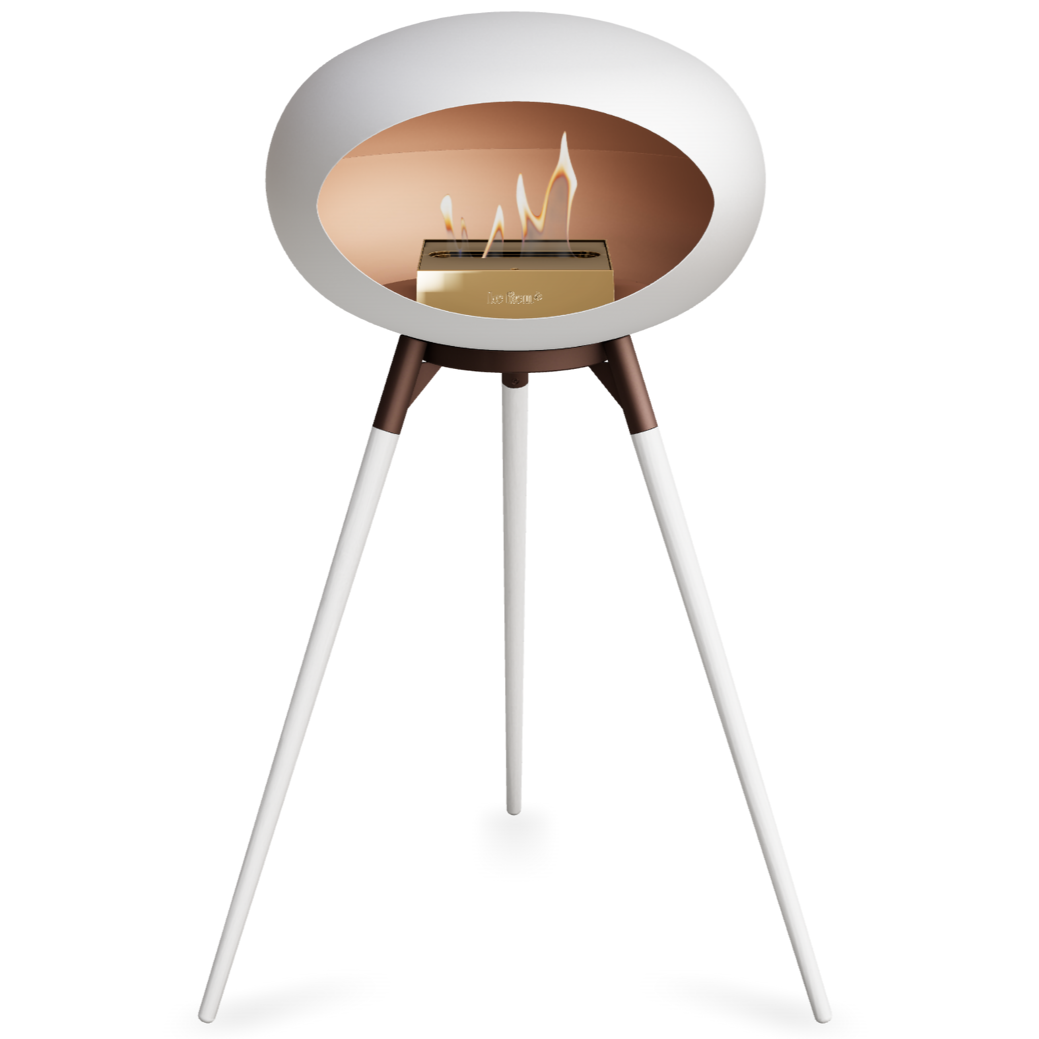 Ground Wood High White Bio Fireplace