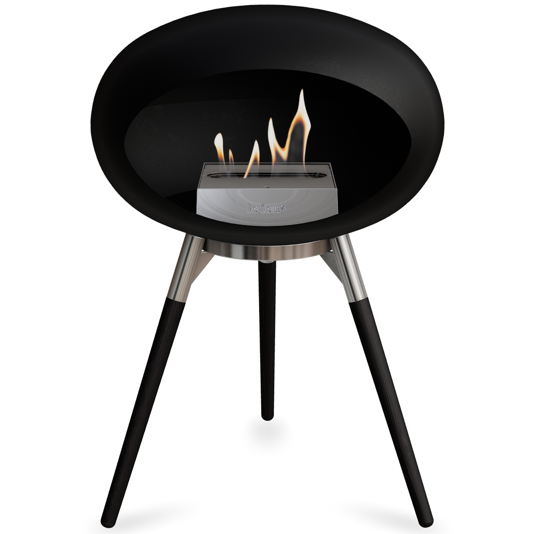 Ground Wood Low Black Bio Fireplace