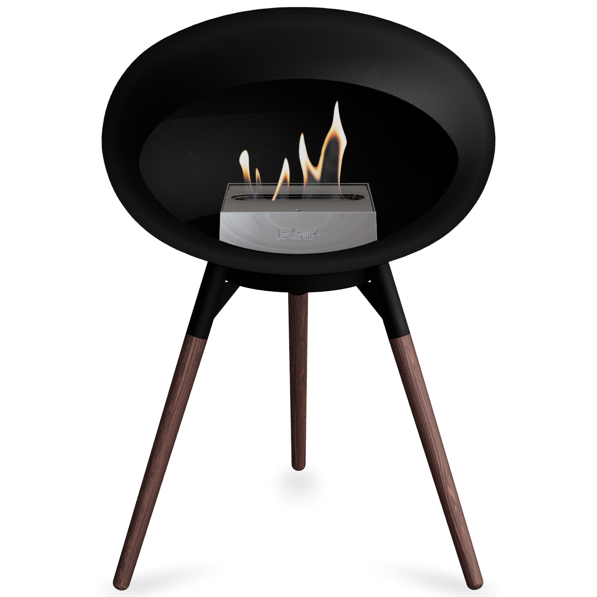 Ground Wood Low Black Bio Fireplace
