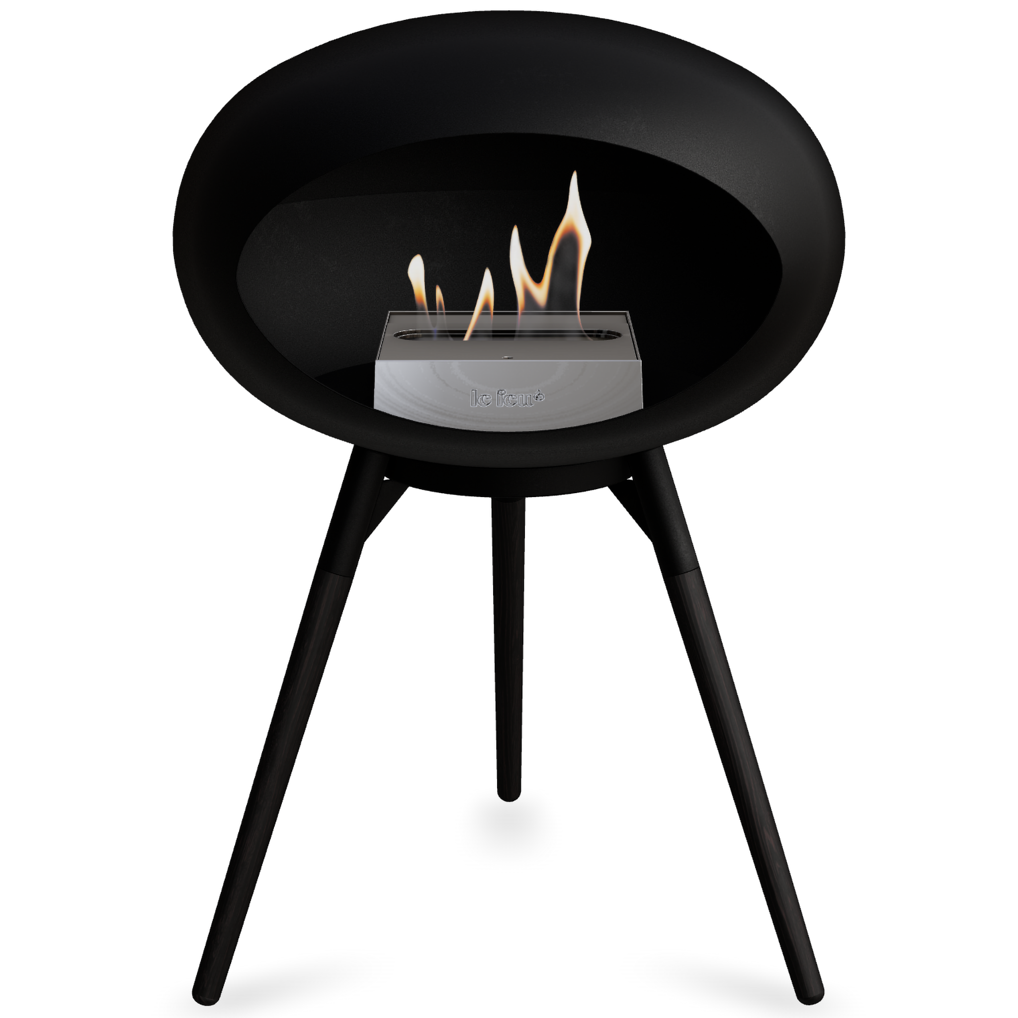 Ground Wood Low Black Bio Fireplace