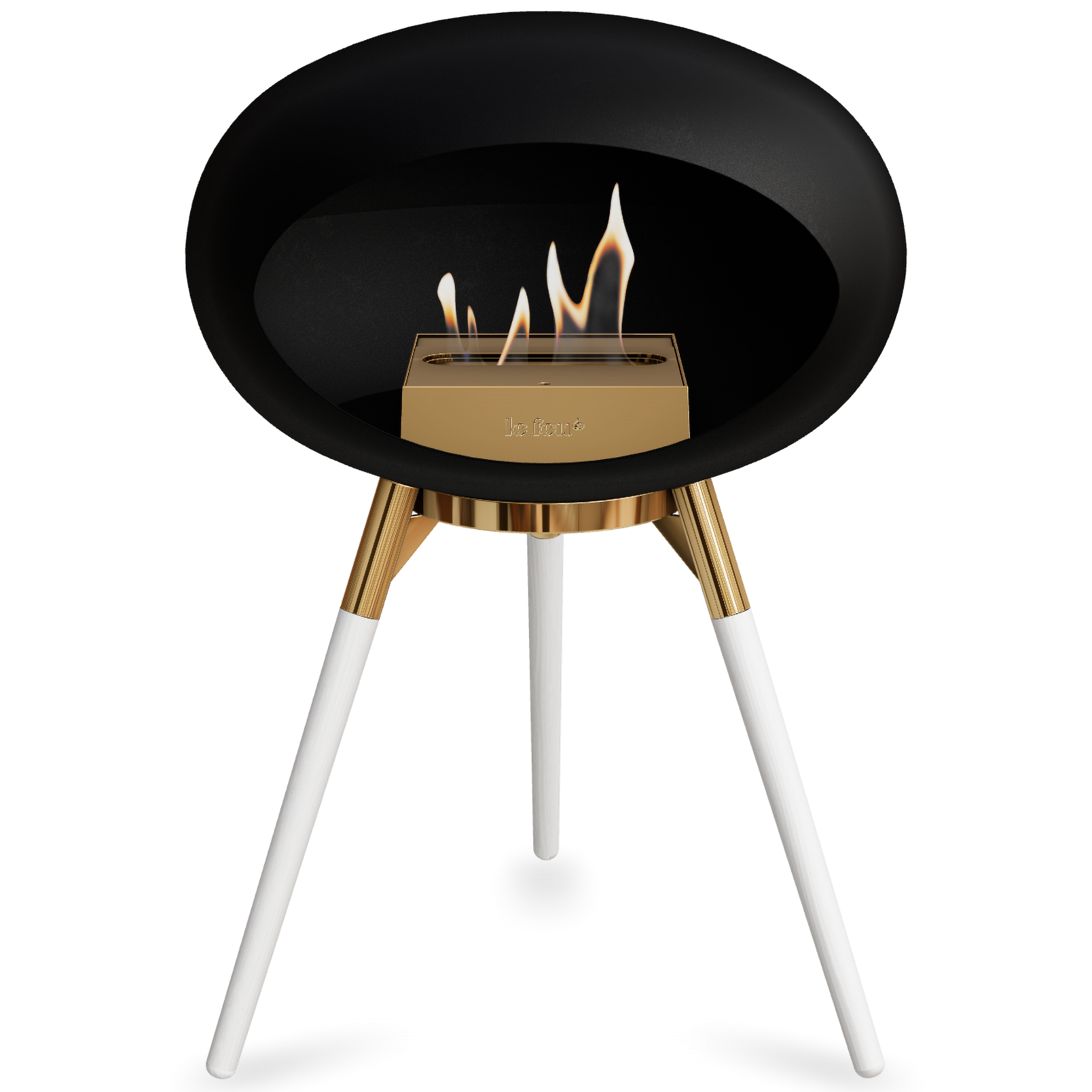Ground Wood Low Black Bio Fireplace