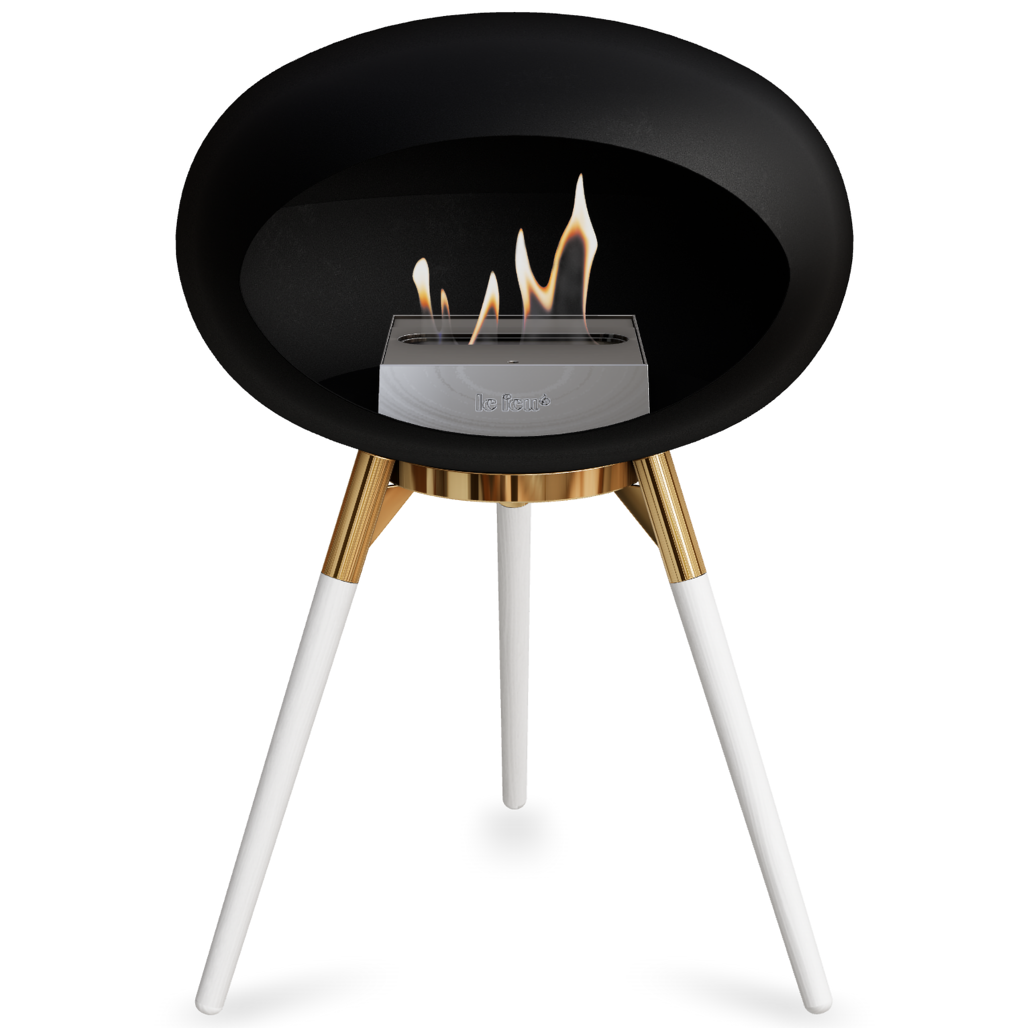 Ground Wood Low Black Bio Fireplace
