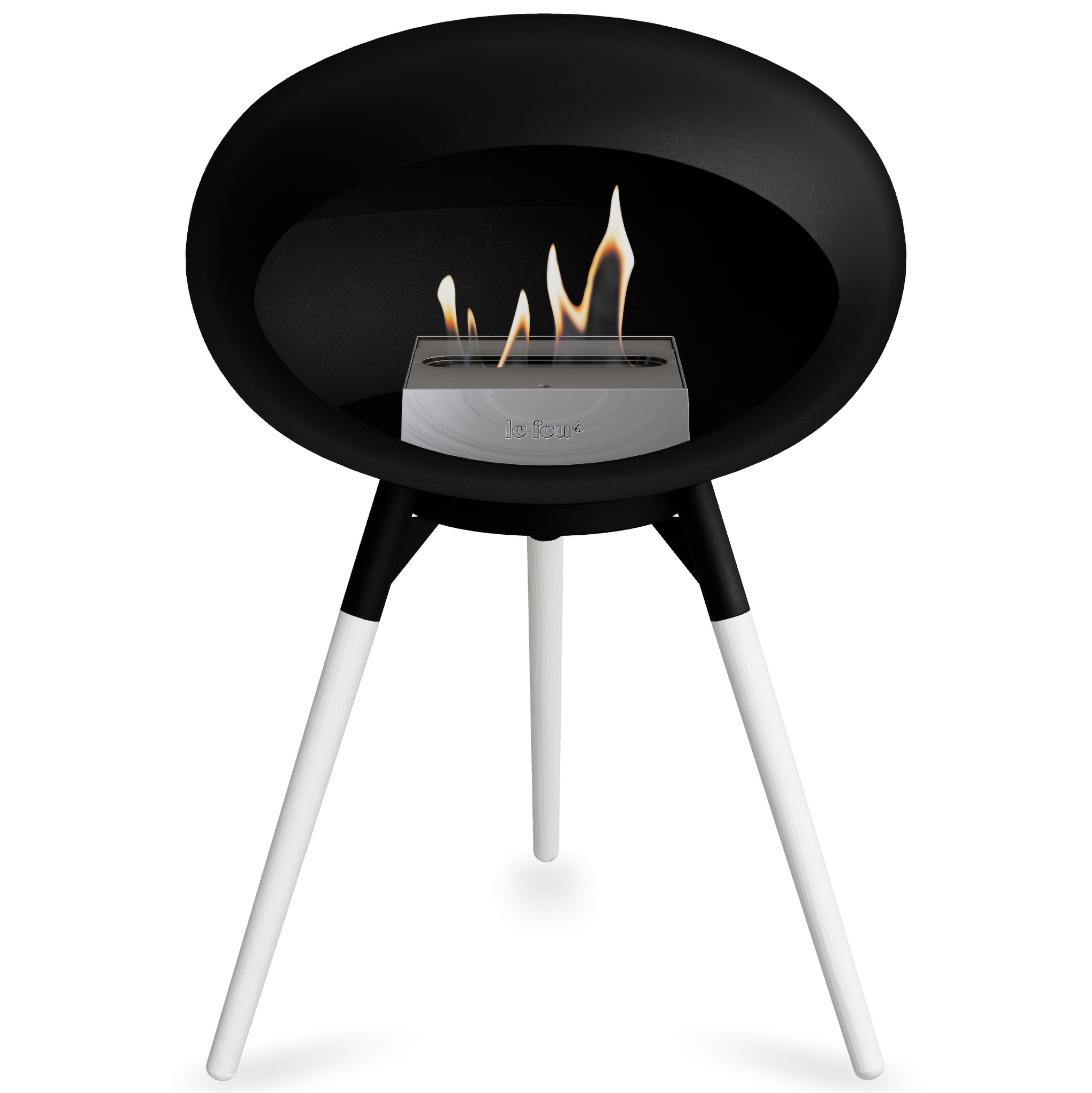 Ground Wood Low Black Bio Fireplace
