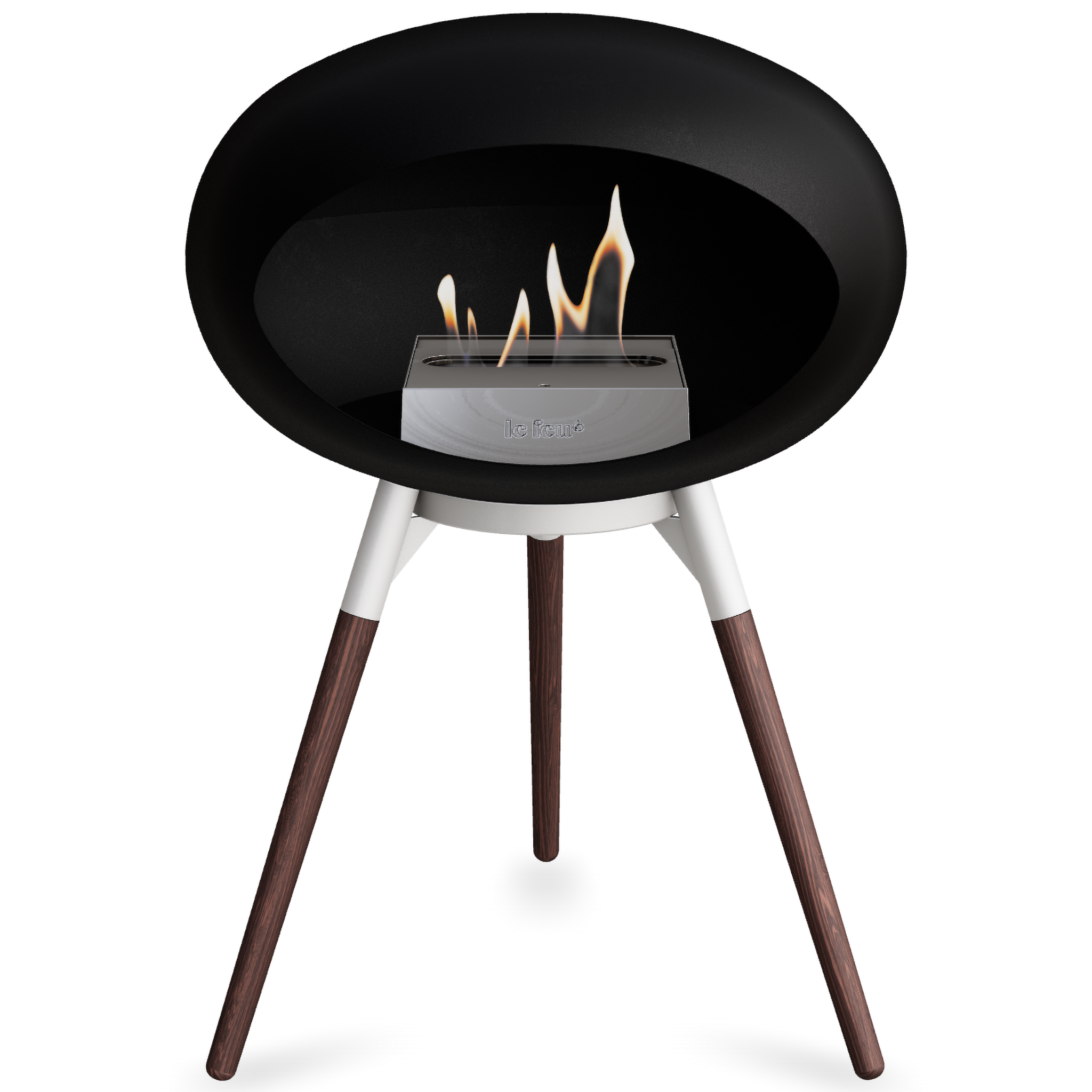 Ground Wood Low Black Bio Fireplace