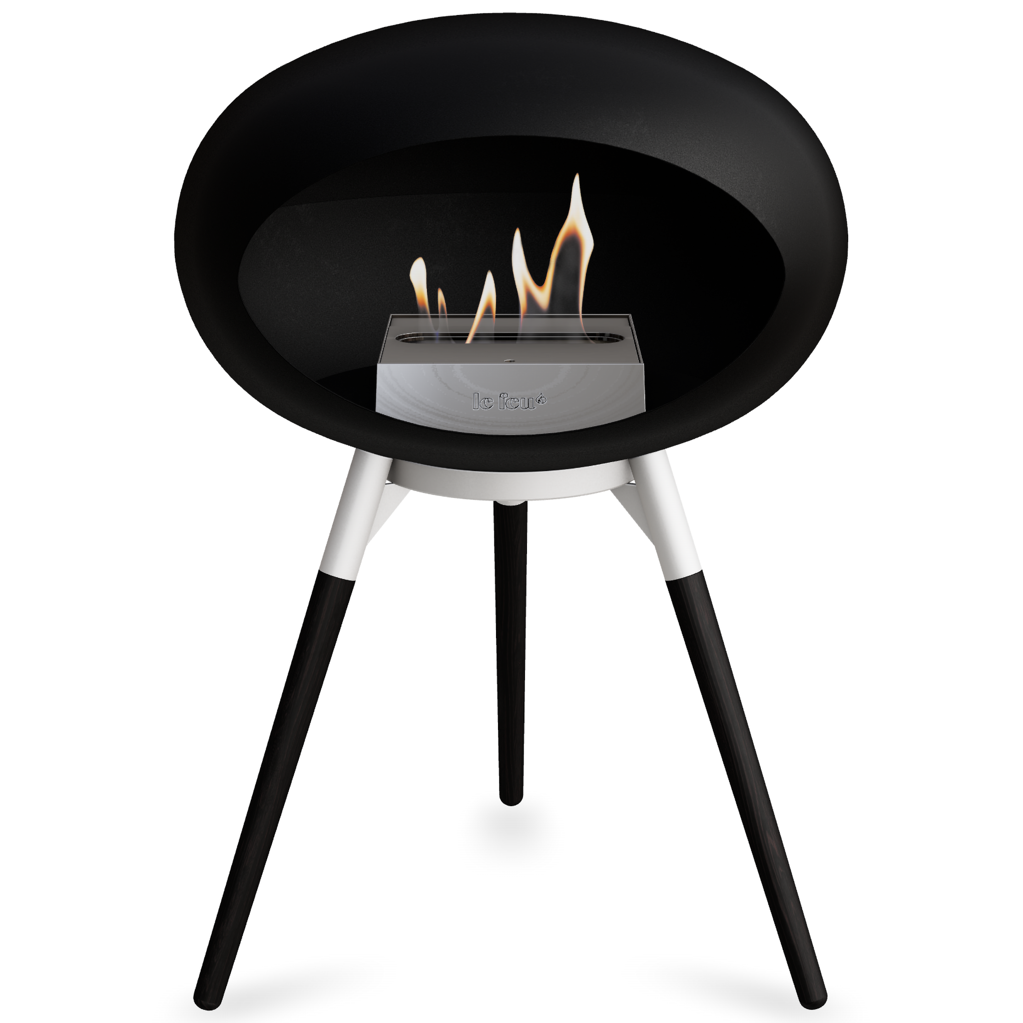 Ground Wood Low Black Bio Fireplace