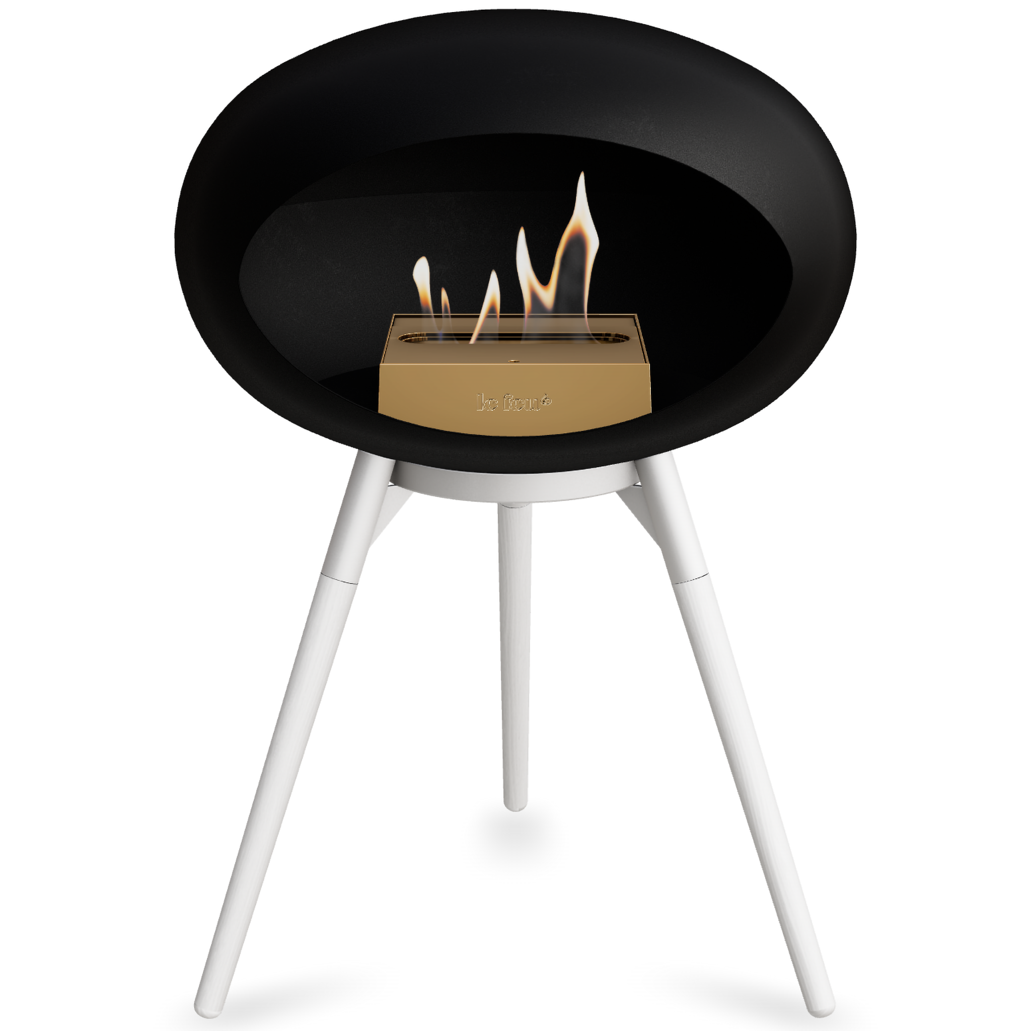 Ground Wood Low Black Bio Fireplace
