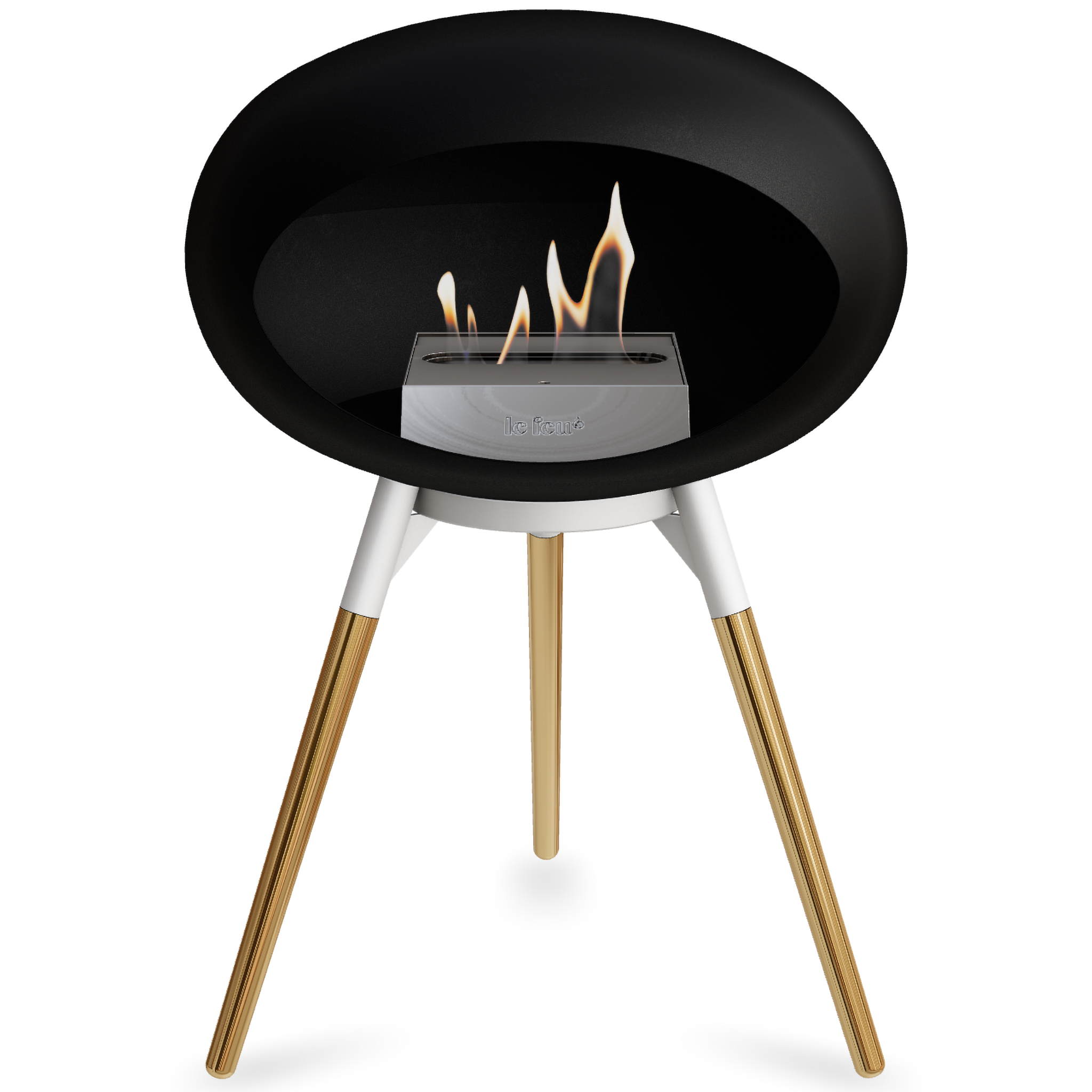 Ground Wood Low Black Bio Fireplace