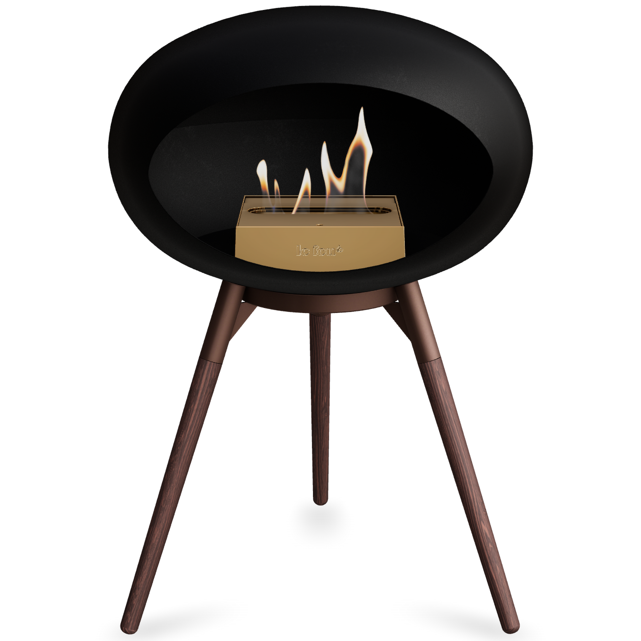 Ground Wood Low Black Bio Fireplace