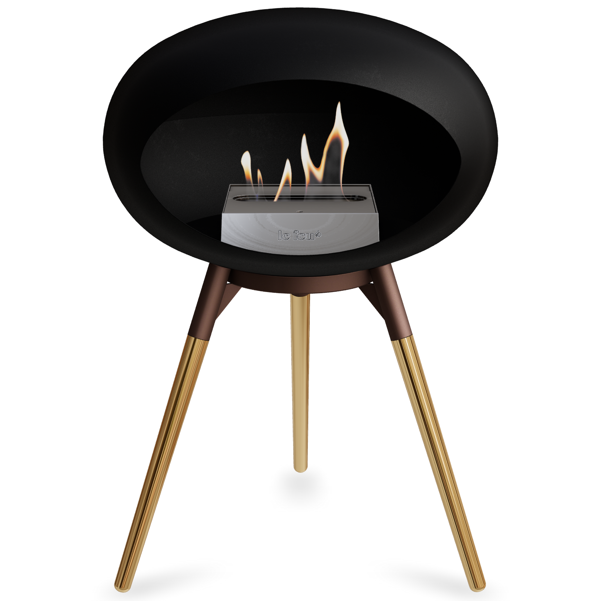 Ground Wood Low Black Bio Fireplace