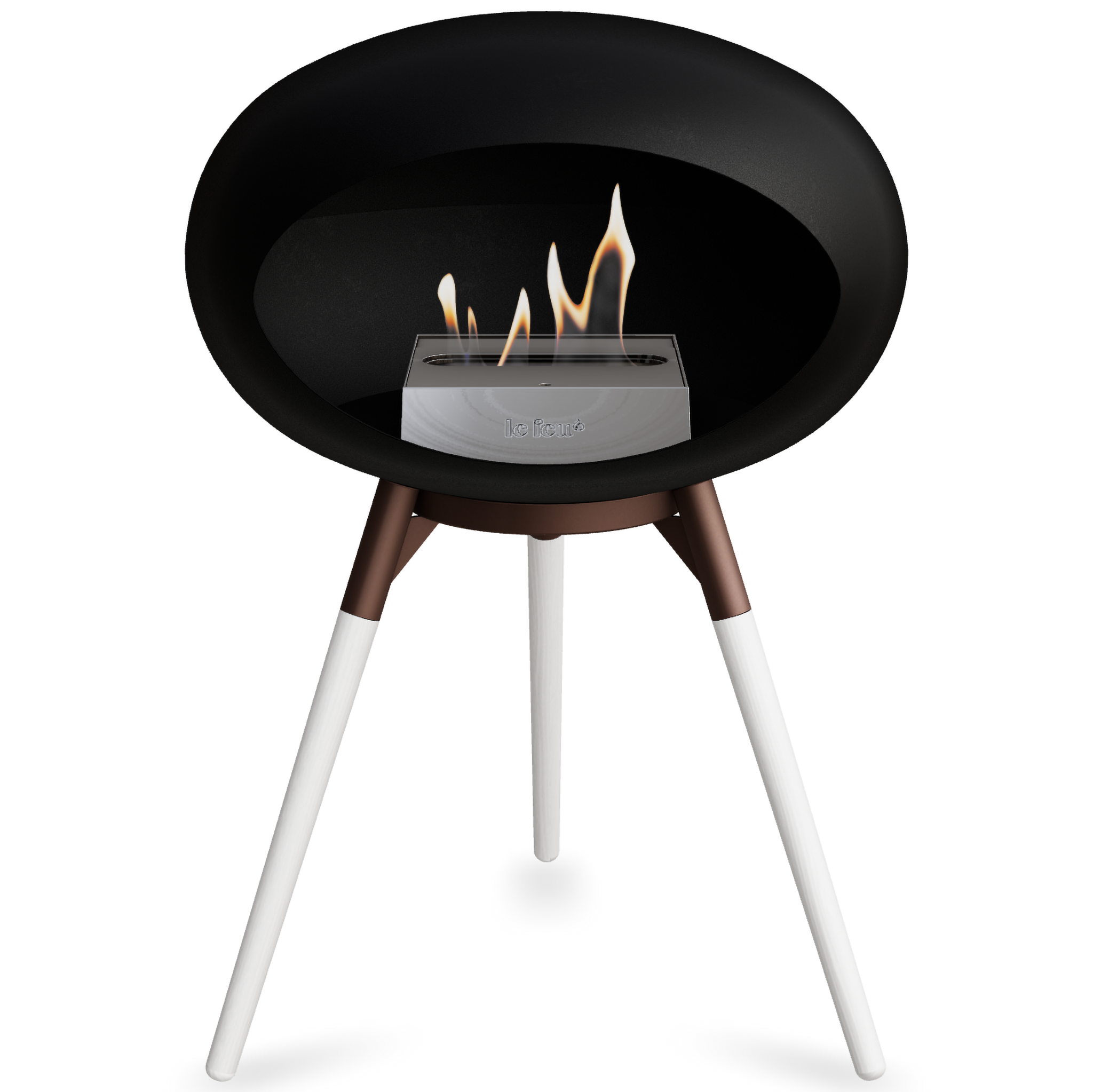 Ground Wood Low Black Bio Fireplace