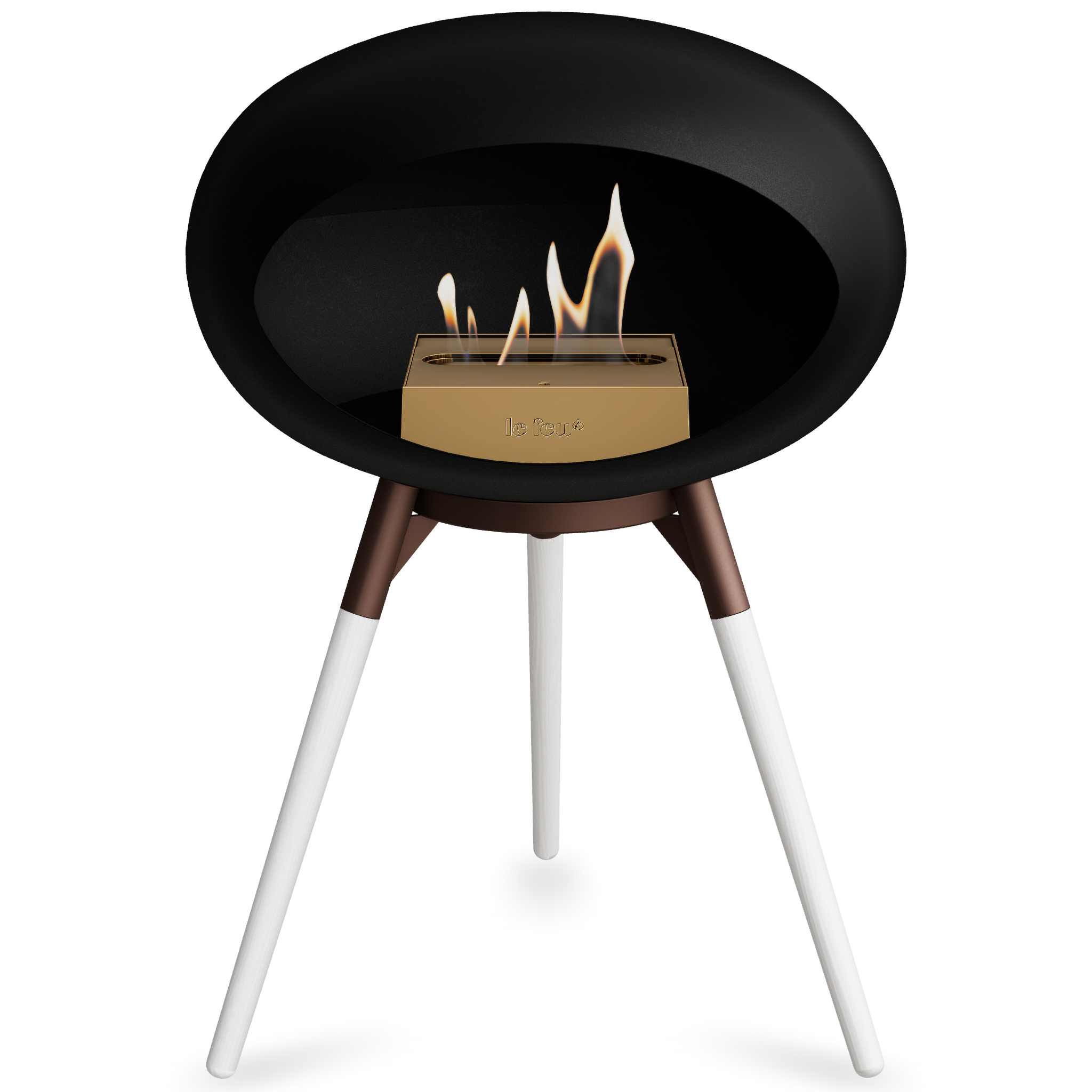 Ground Wood Low Black Bio Fireplace