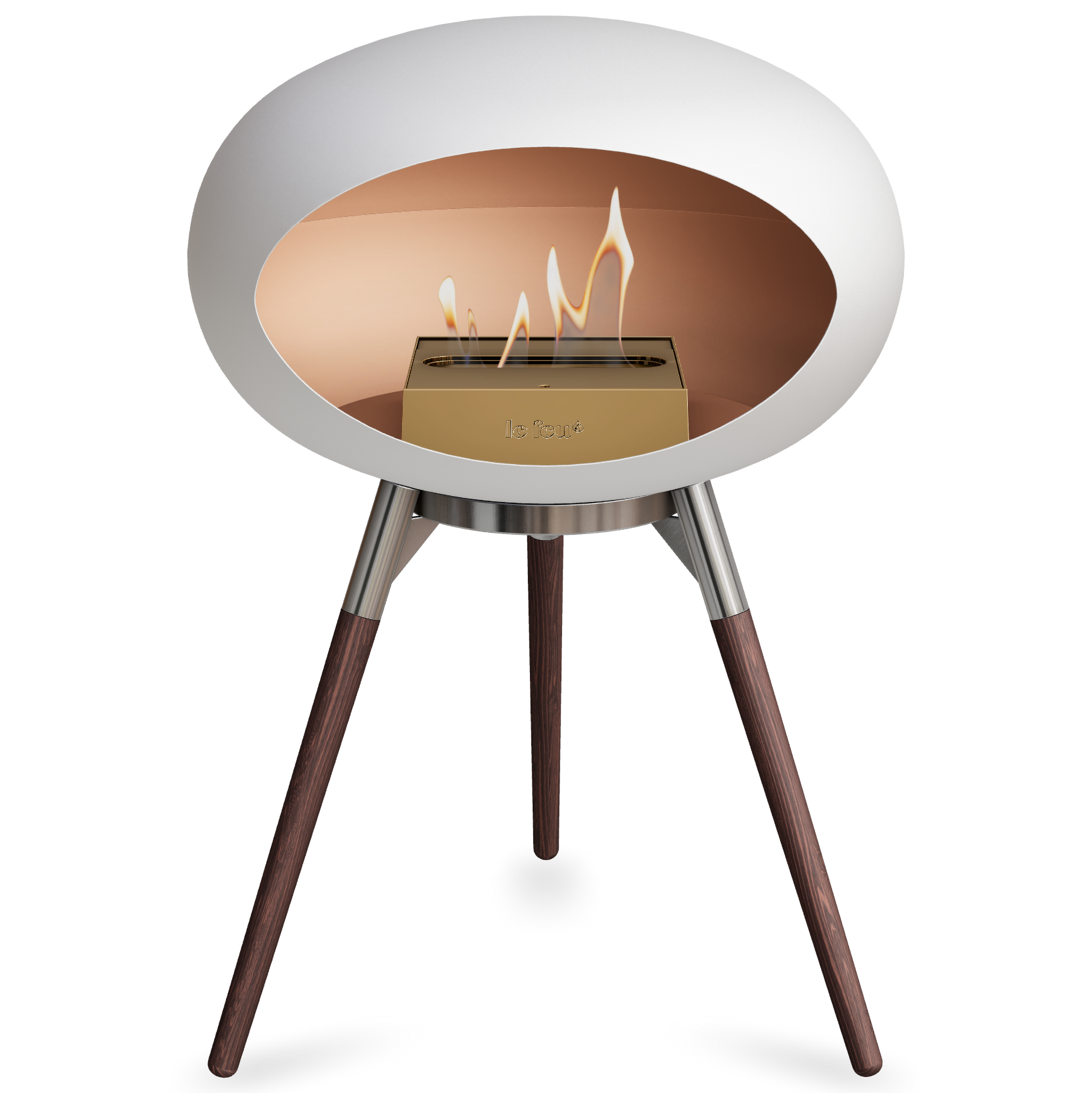 Ground Wood Low White Bio Fireplace