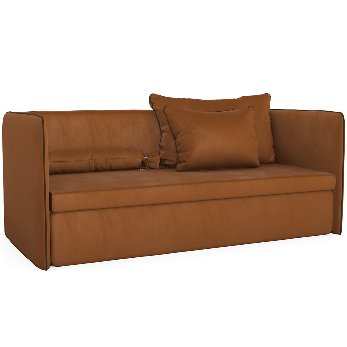 Twin Sofa Bed with Backrest and Armrests