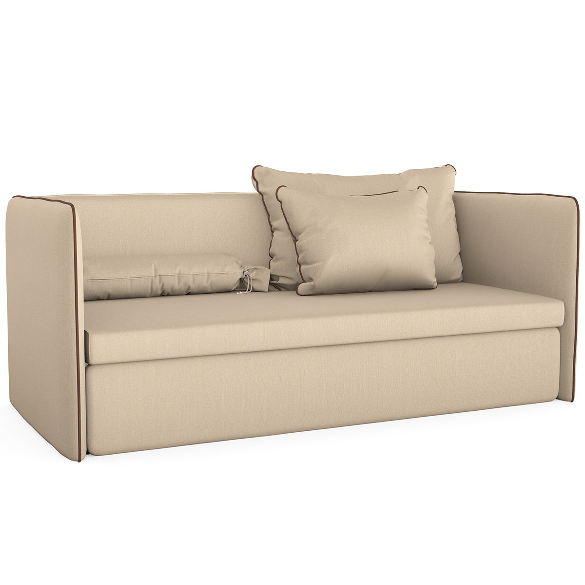 Twin Sofa Bed with Backrest and Armrests