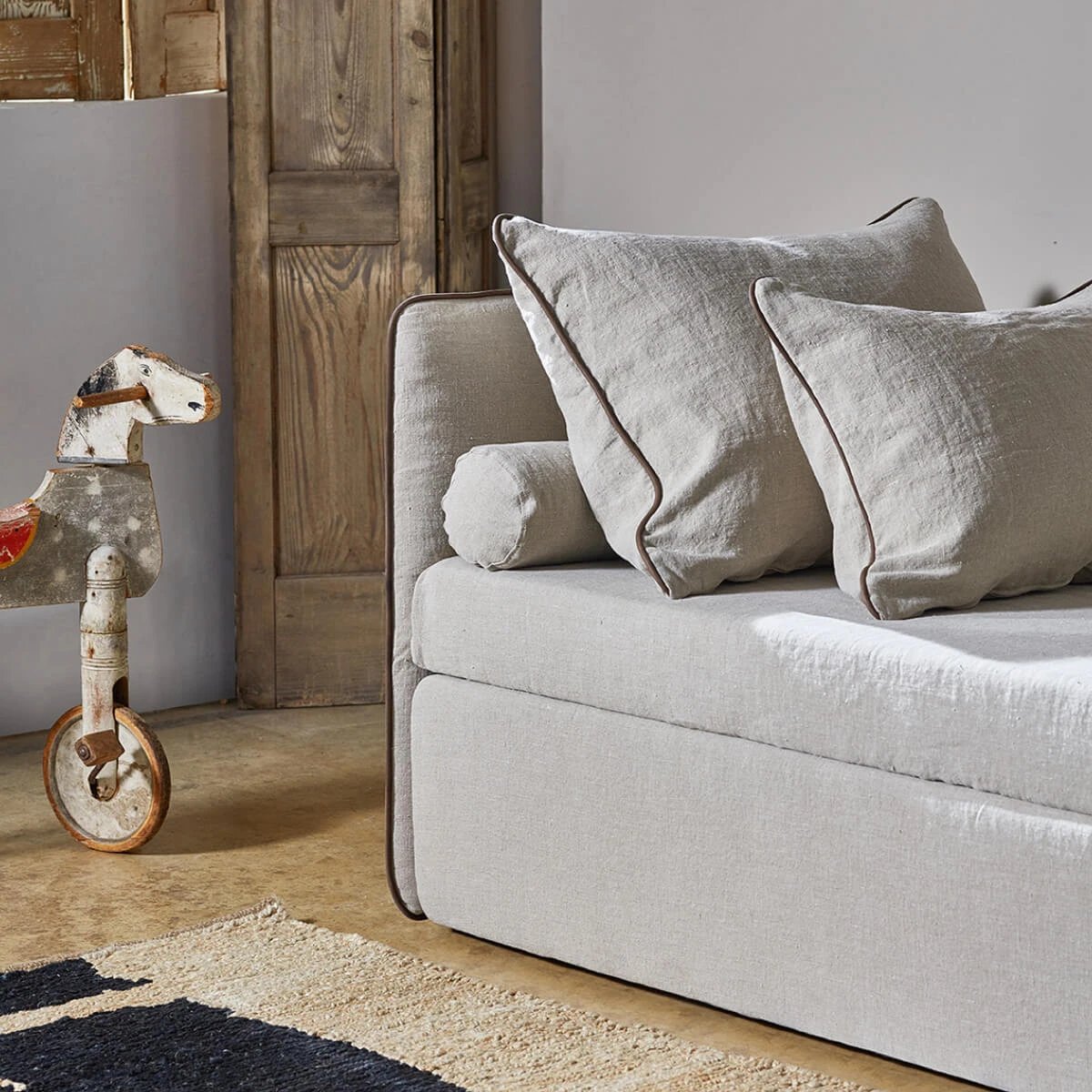 Twin Sofa Bed with Armrests