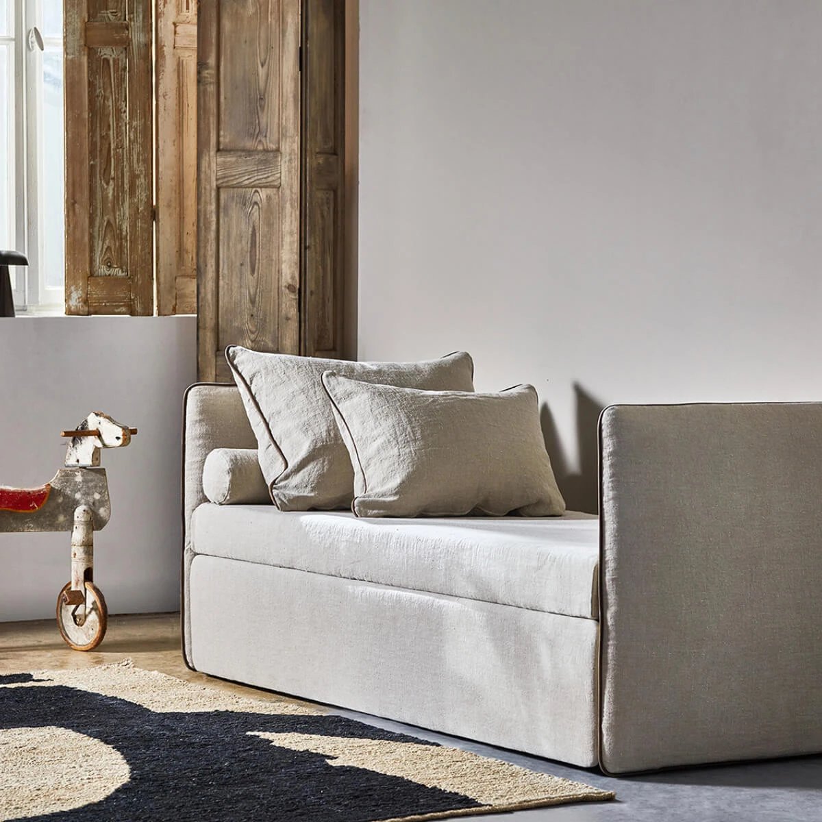 Twin Sofa Bed with Armrests