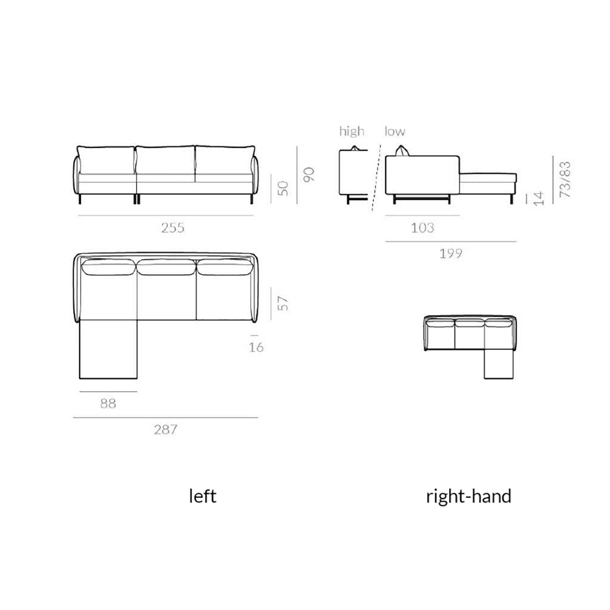 Slim Corner Sofa