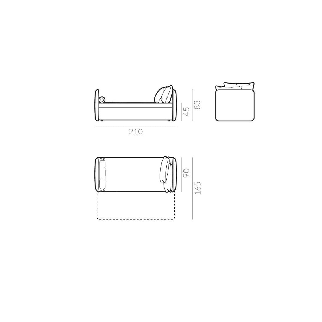 Twin Sofa Bed with Armrests