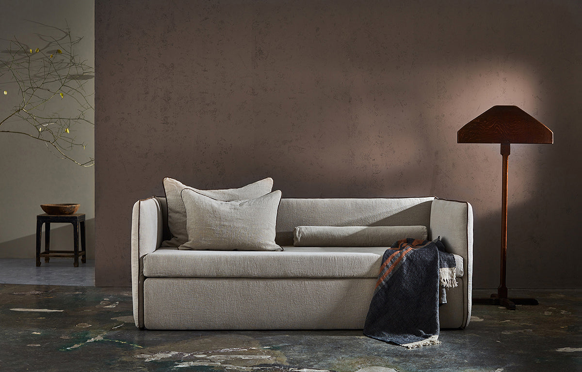 Twin Sofa Bed with Backrest and Armrests