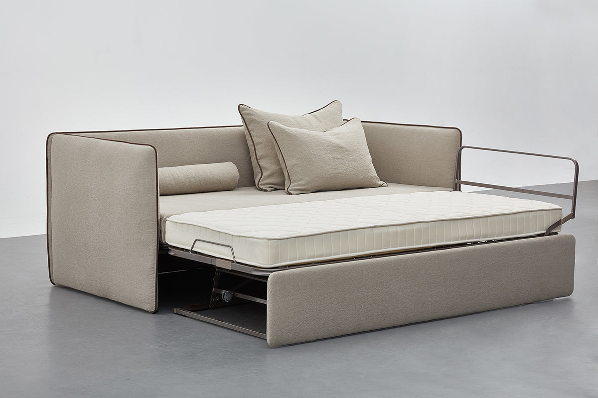 Twin Sofa Bed with Backrest and Armrests