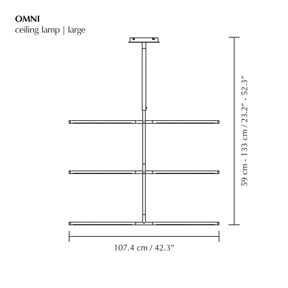 Omni Plated Brass Lagre Ceiling Lamp
