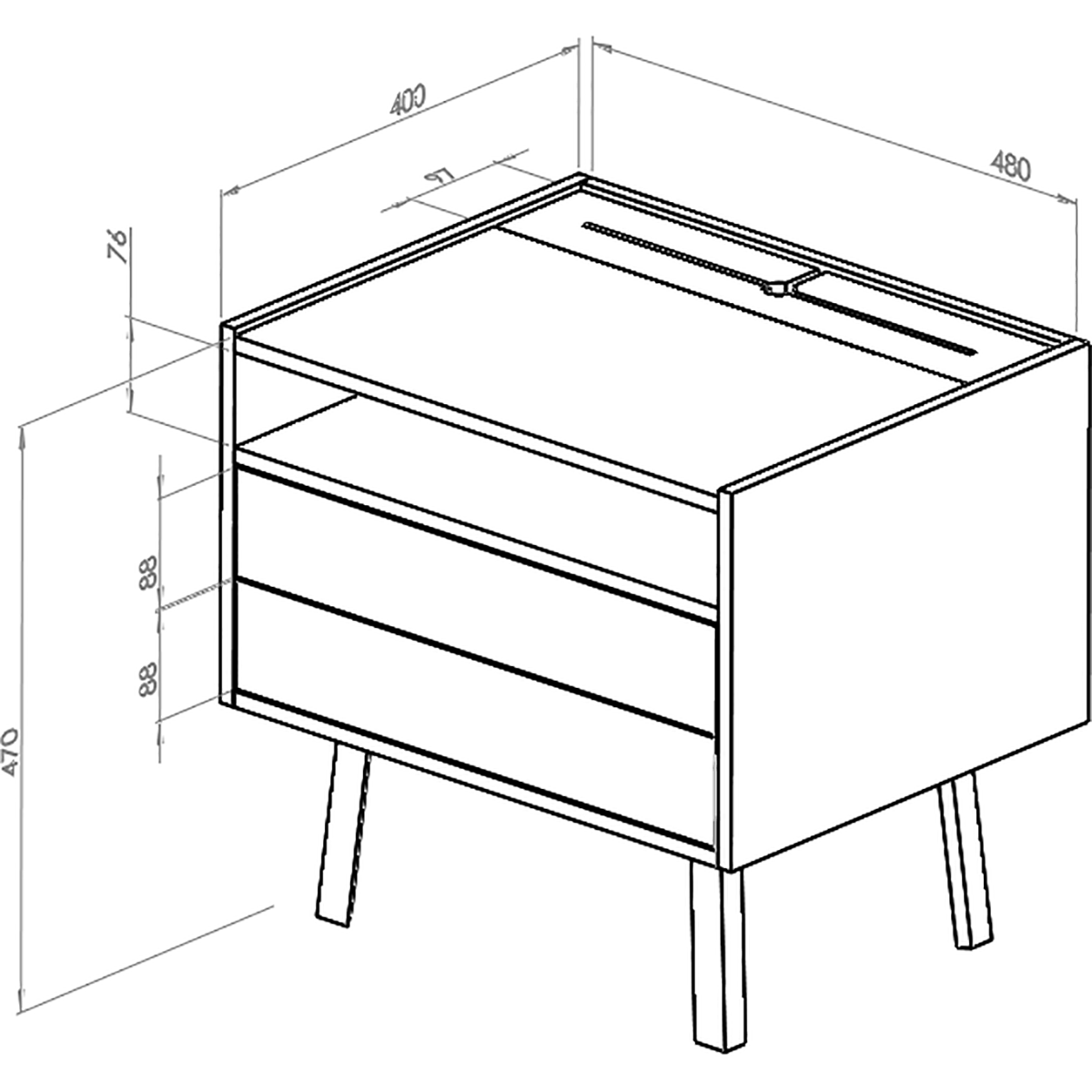 Diamond Bedside Table - WOO .Design