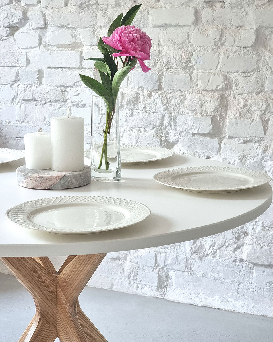 Jubi Bold Round Veneered Dining Table - WOO .Design