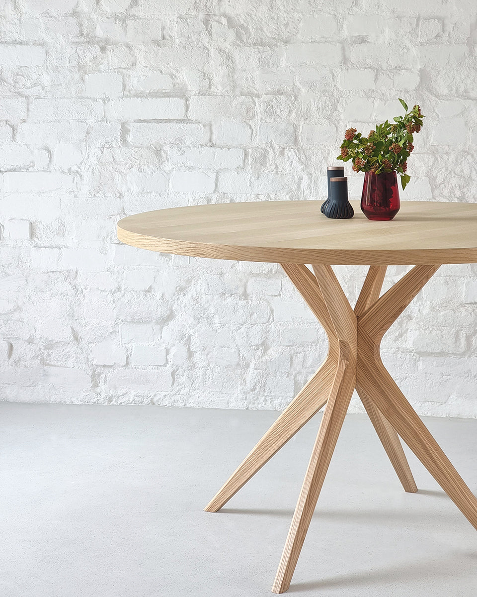 Jubi Bold Round Veneered Dining Table - WOO .Design