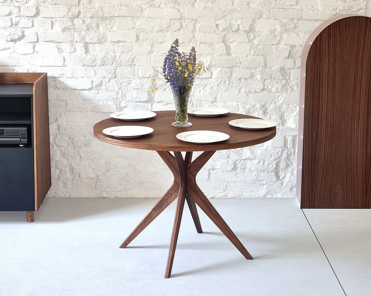 Jubi Bold Round Veneered Dining Table - WOO .Design