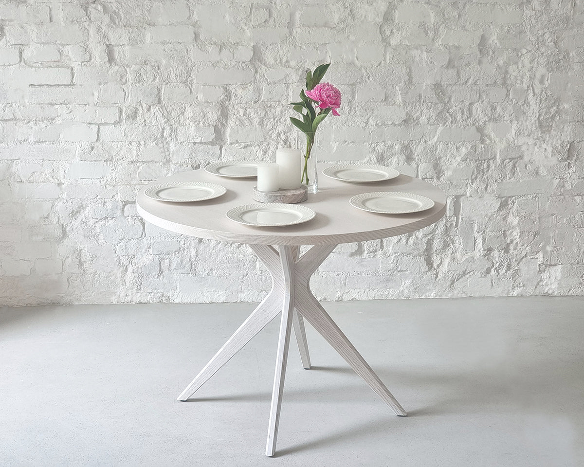 Jubi Bold Round Veneered Dining Table - WOO .Design