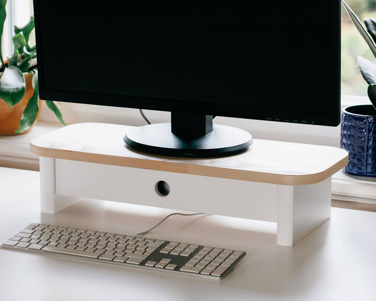 Jubi Monitor Stand with Drawer - WOO .Design