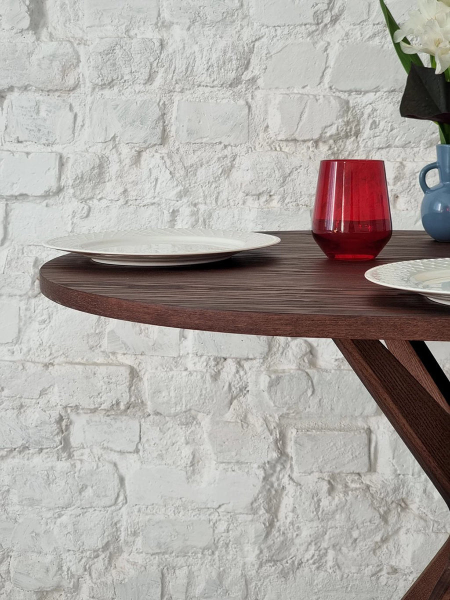 Jubi Racetrack Veneered Oval Dining Table