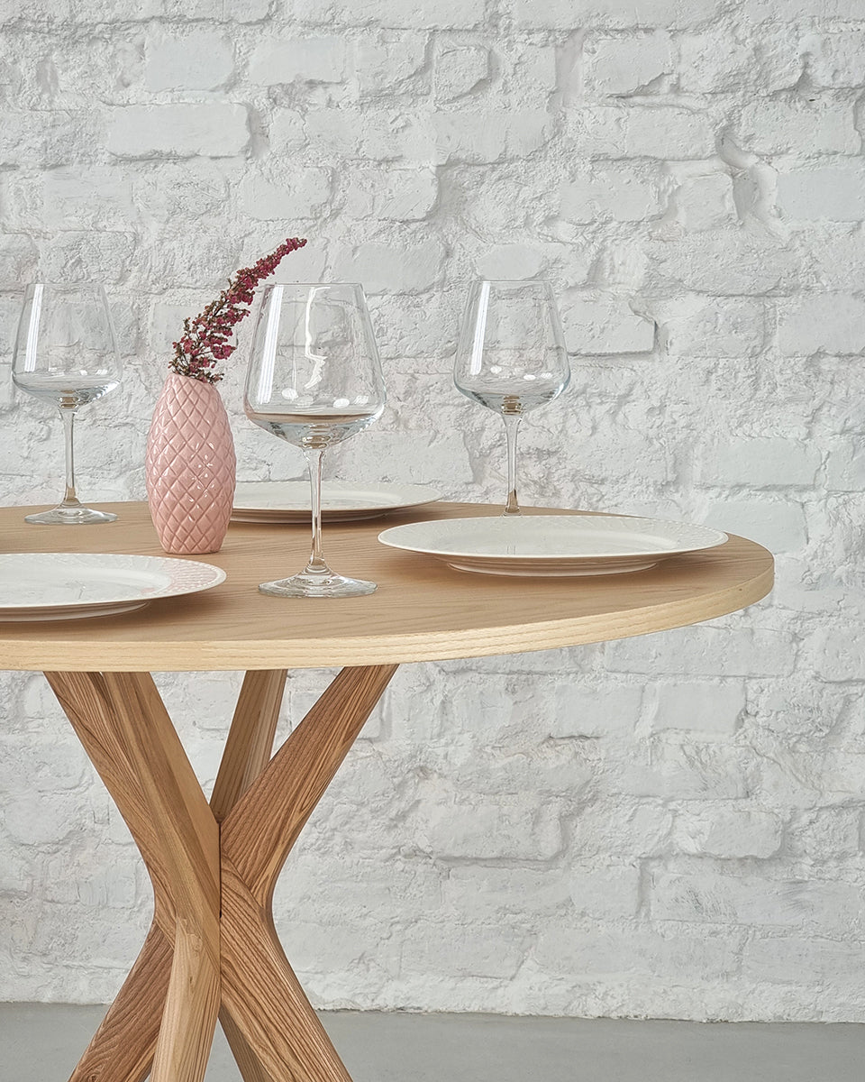 Jubi Round Veneered Dining Table - WOO .Design