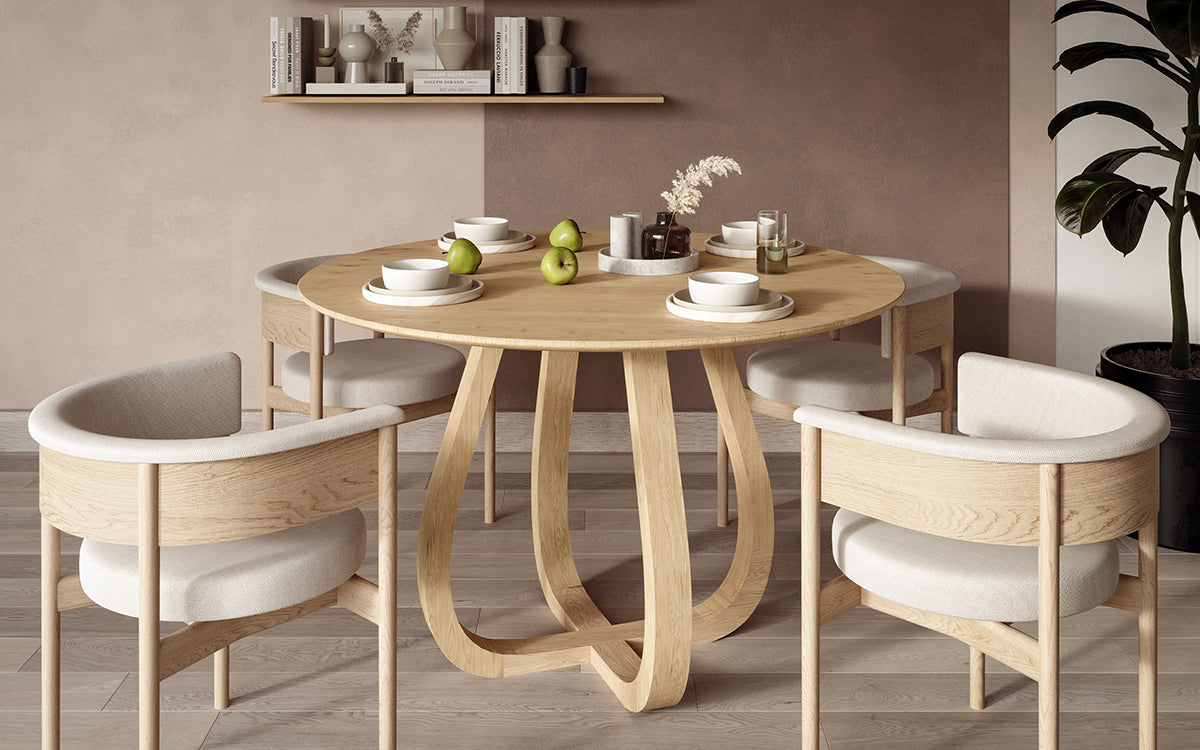 Lup Oak Round Dining Table