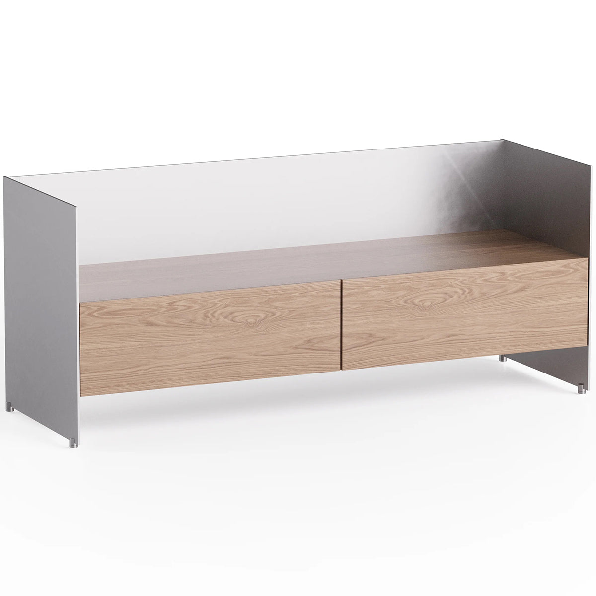 Aloox Oak Wood Open Cabinet