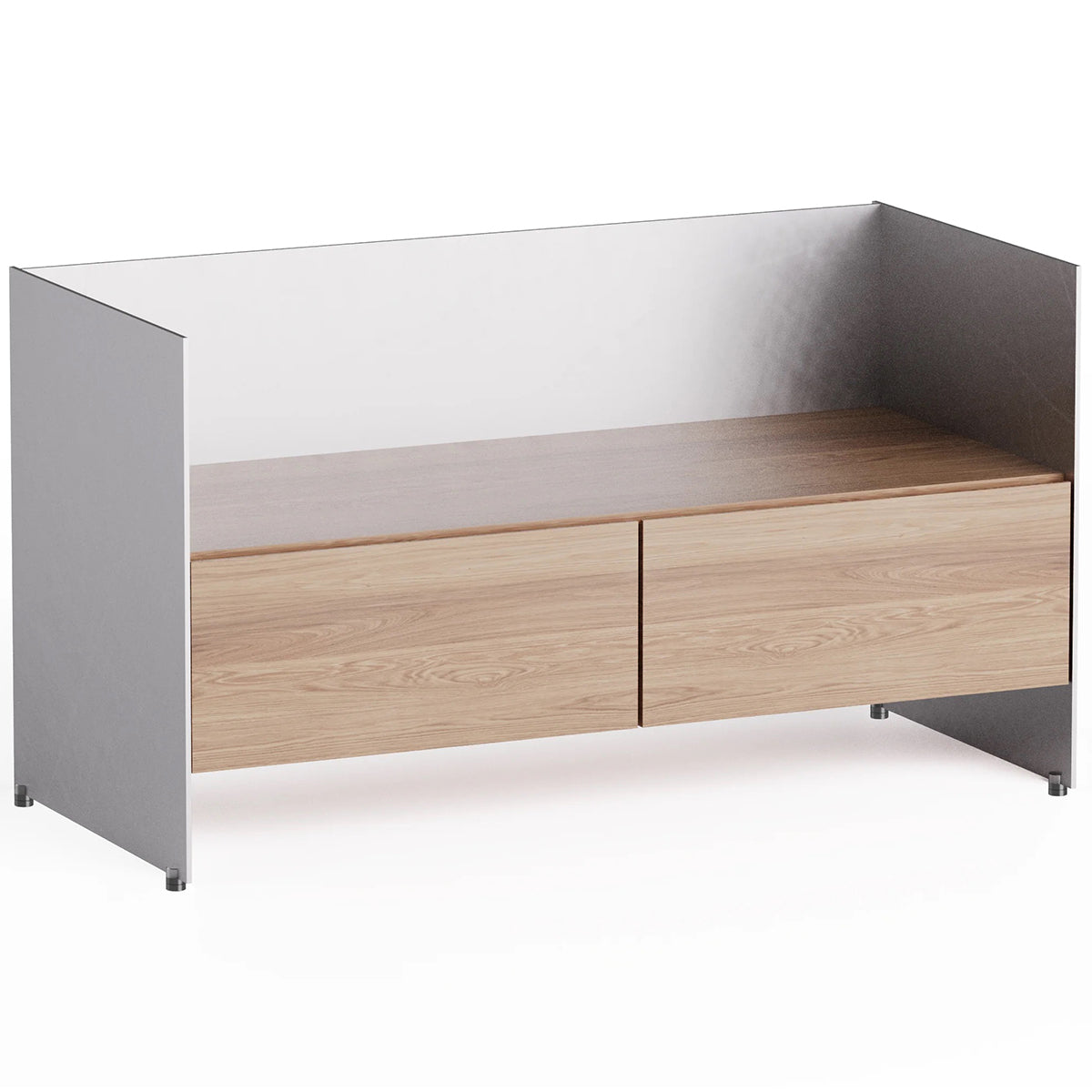 Aloox Oak Wood Open Cabinet