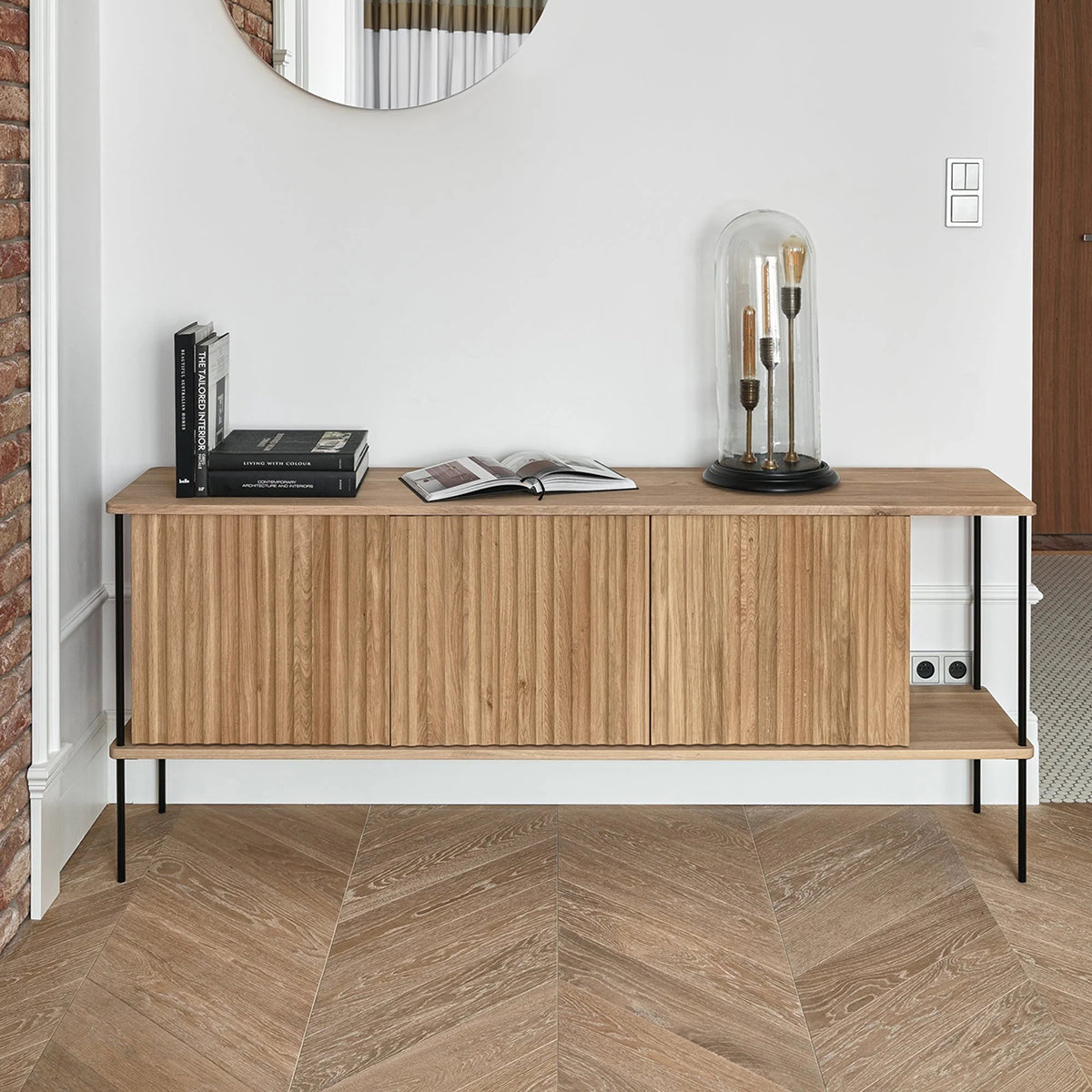 Maya 3 Oak Wood Cabinet