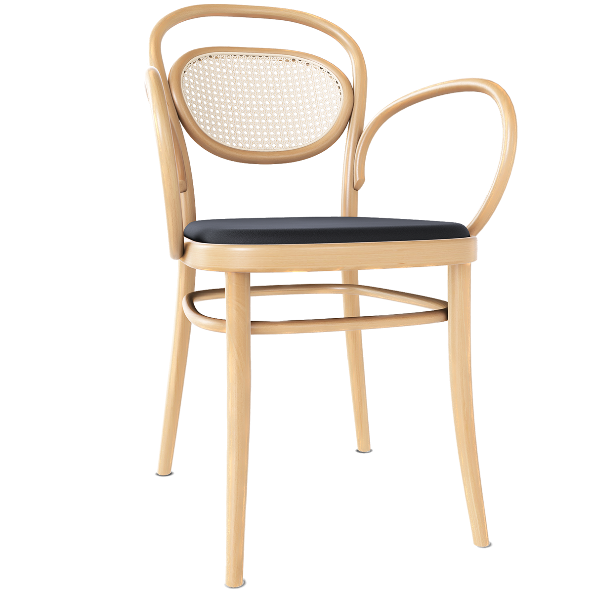 20 Upholstered Seat Mesh/Cane Back Armchair - WOO .Design