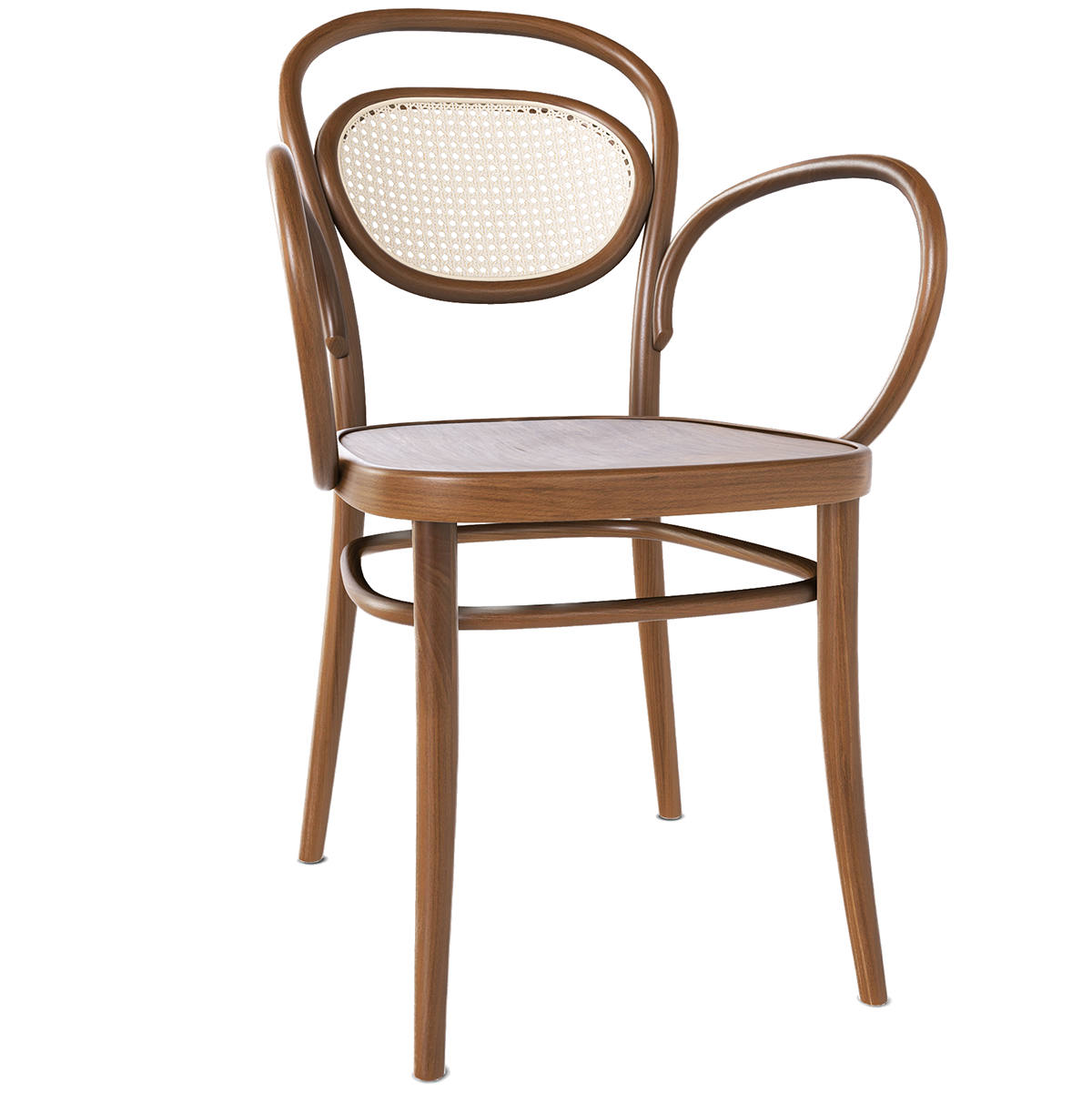 20 Wood Seat Mesh/Cane Back Armchair - WOO .Design