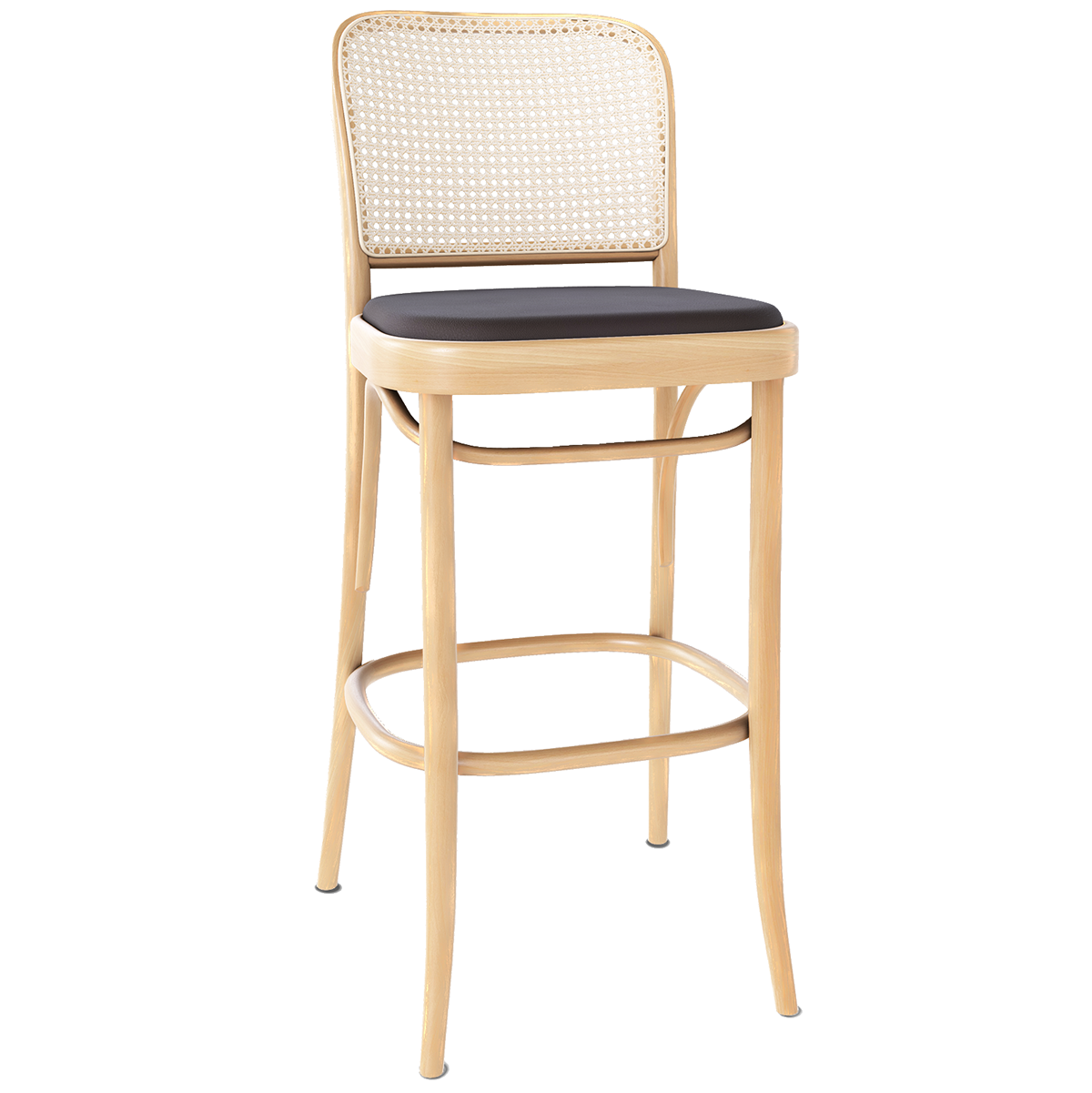 811 Upholstered Seat Mesh/Cane Back Barstool - WOO .Design