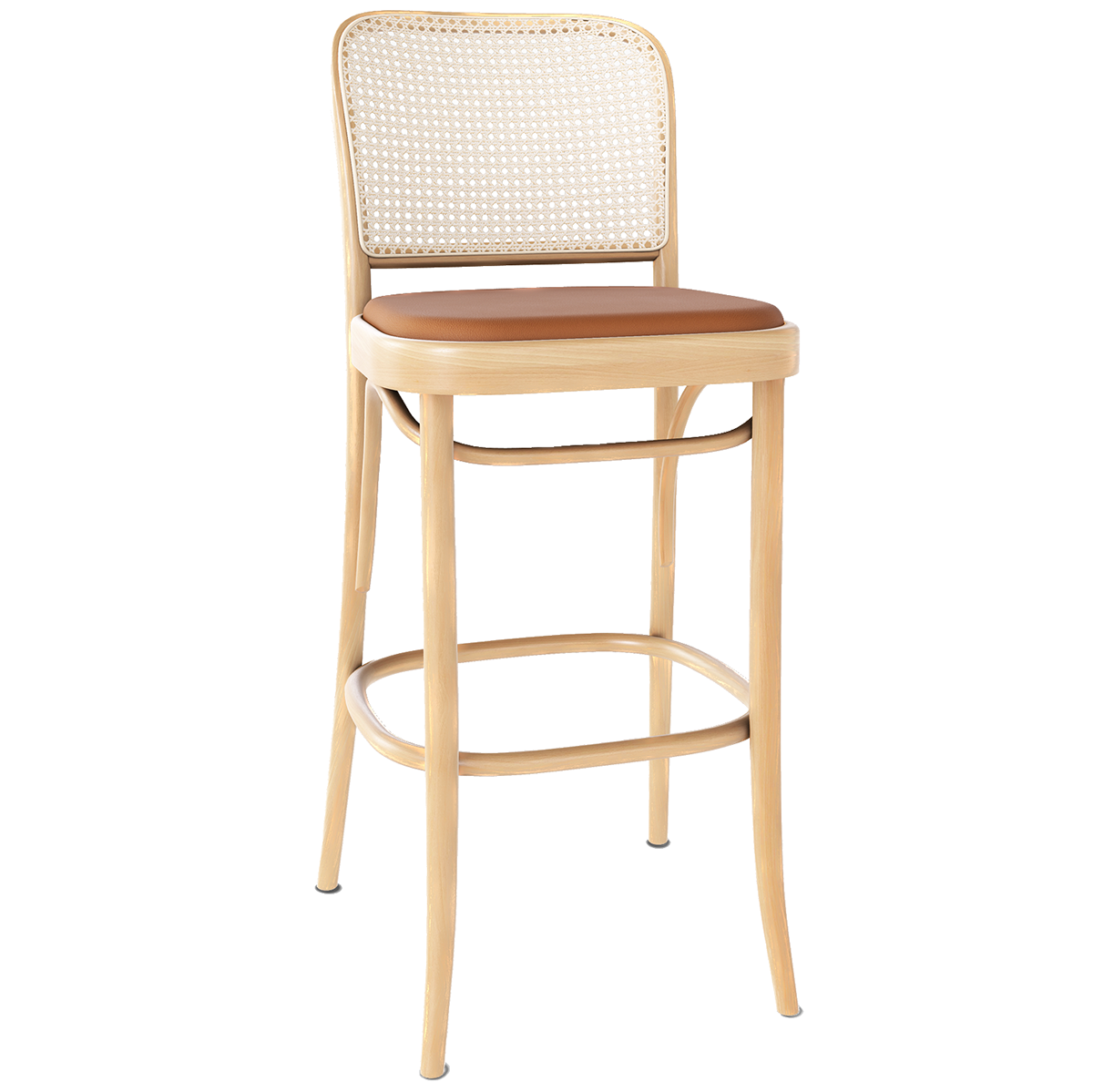 811 Upholstered Seat Mesh/Cane Back Barstool - WOO .Design