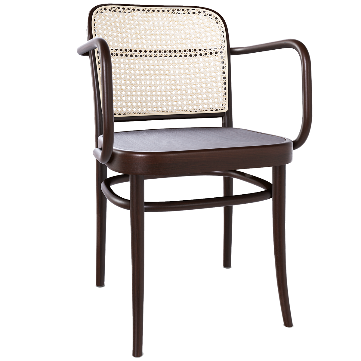 811 Wood Seat Mesh/Cane Back Armchair - WOO .Design