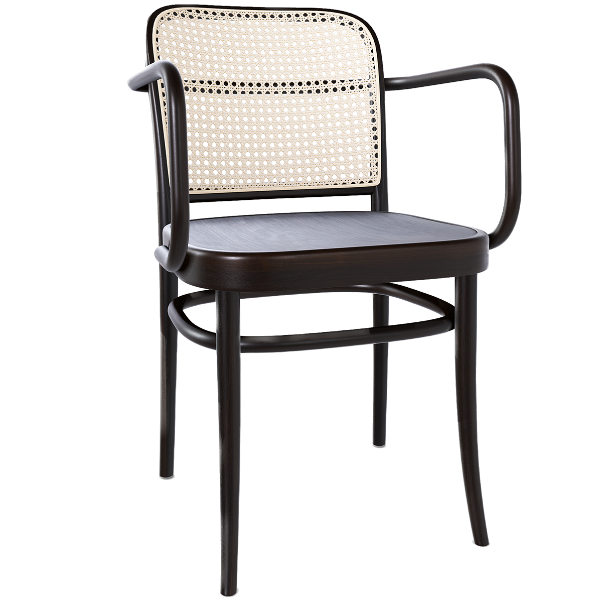 811 Wood Seat Mesh/Cane Back Armchair - WOO .Design