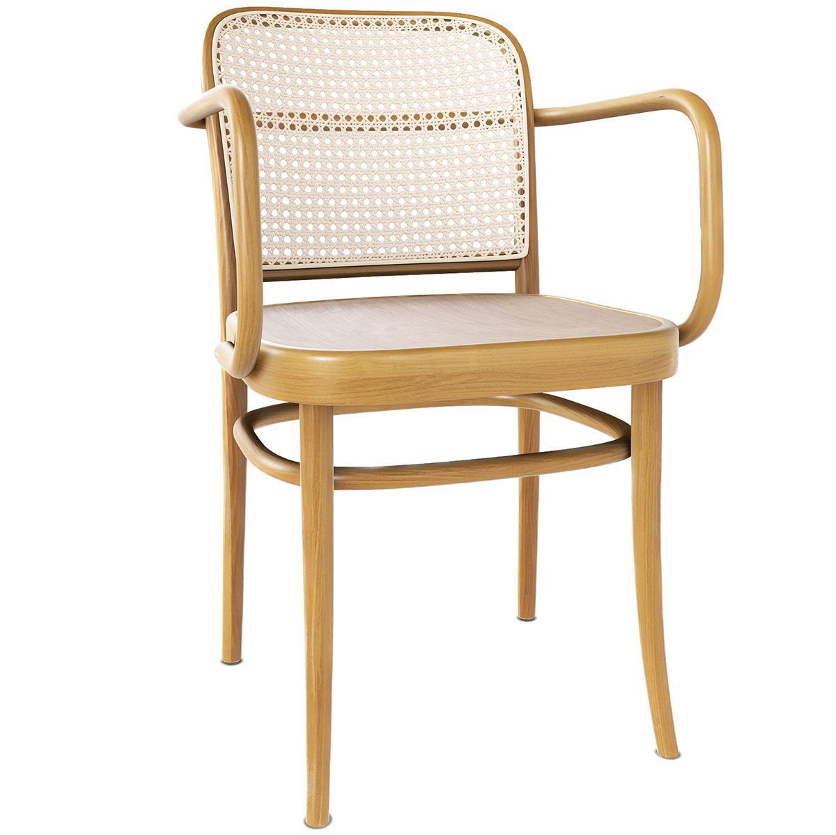 811 Wood Seat Mesh/Cane Back Armchair - WOO .Design