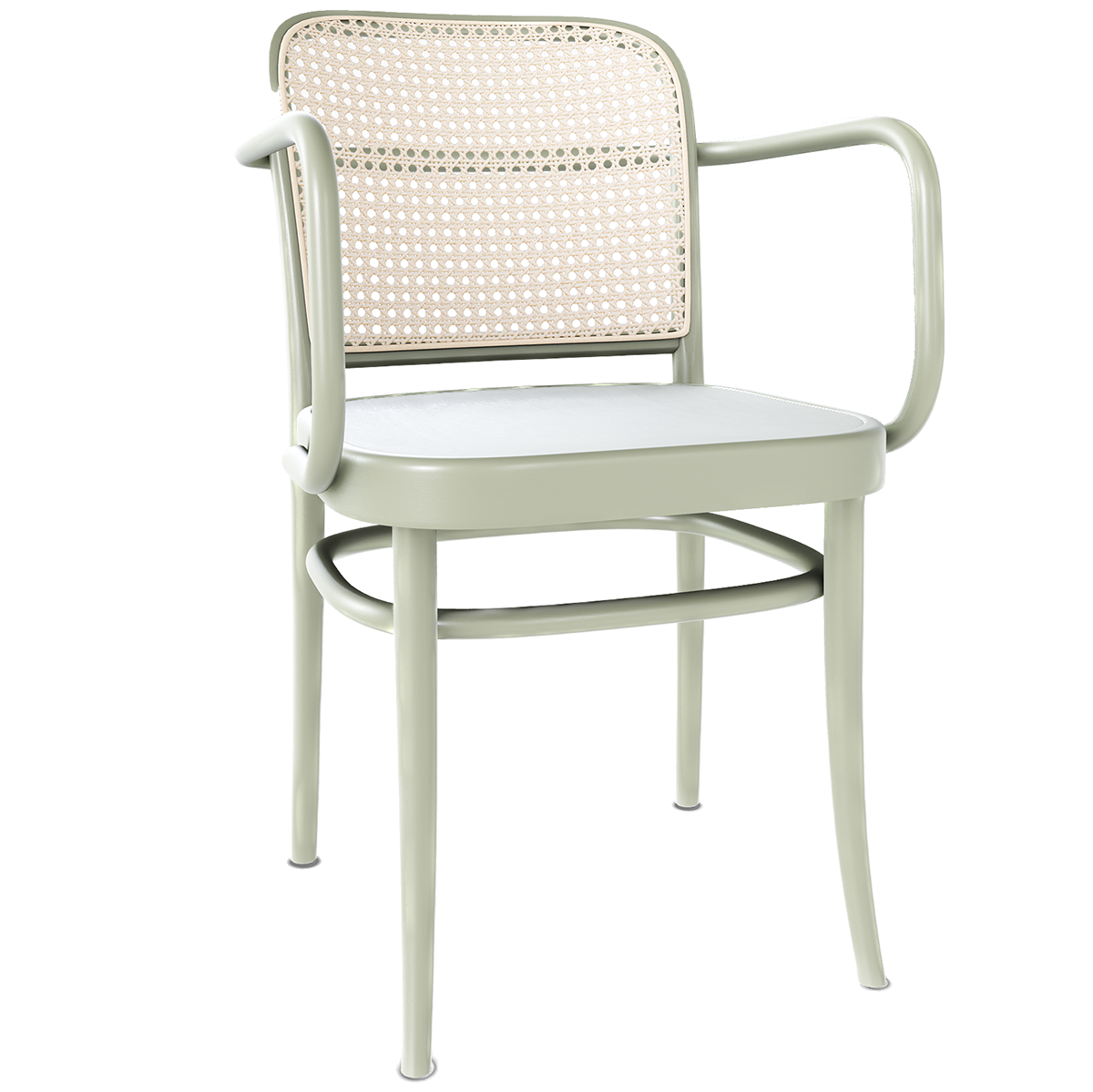 811 Wood Seat Mesh/Cane Back Armchair - WOO .Design