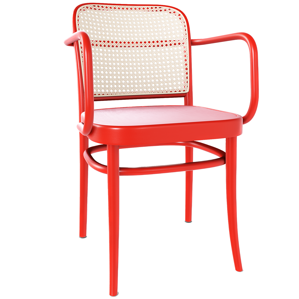 811 Wood Seat Mesh/Cane Back Armchair - WOO .Design