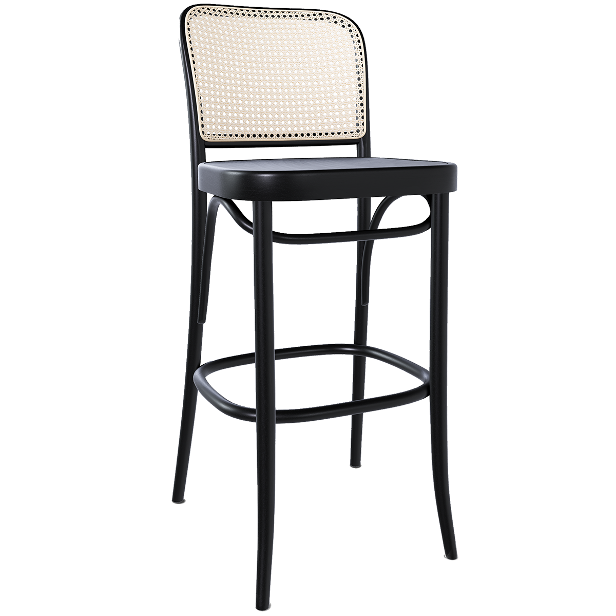 811 Wood Seat Mesh/Cane Back Barstool - WOO .Design