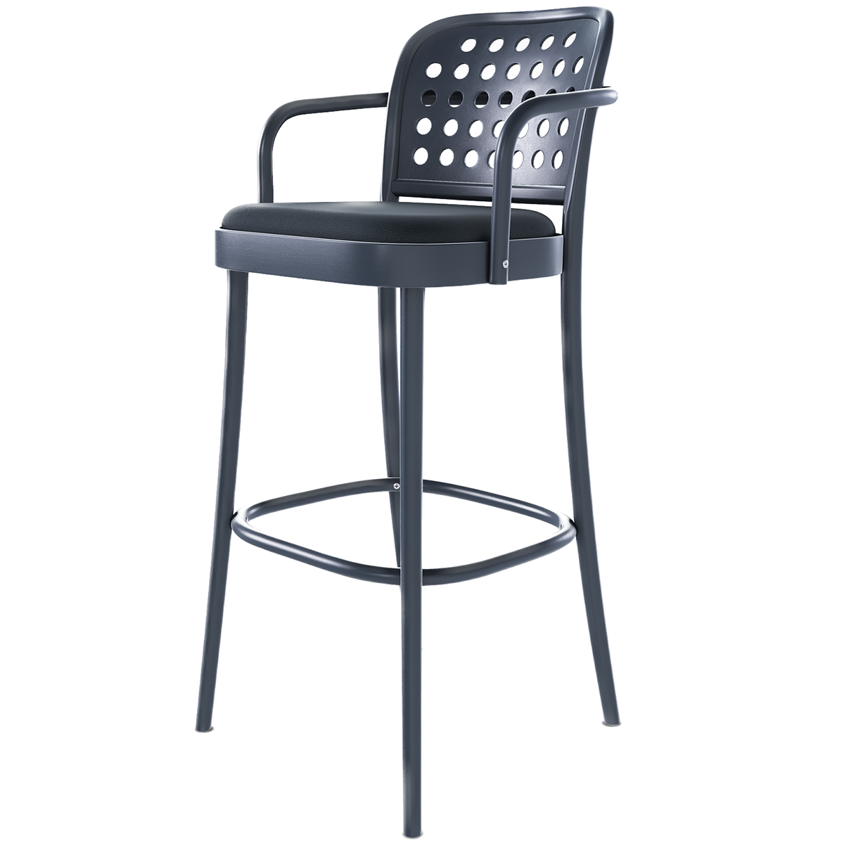 822 Upholstered Barstool with Backrest and Armrest - WOO .Design